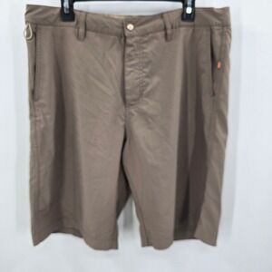 Quiksilver Waterman Shorts Mens 34 Brown Flat Front Utility Pockets